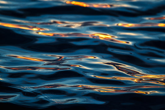 ABSTRACT WATER PATTERNS BLUE/GOLD